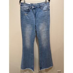 Mica High Rise Flare Raw Hem denim jeans size 29 new